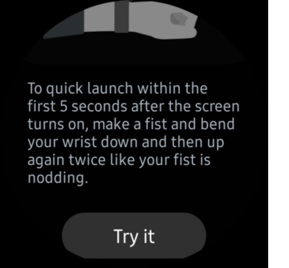 Galaxy Watch Kolaylık Sağlayan Hızlı Başlatma Hareketleri