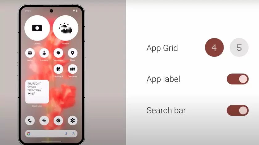 Nothing home screen customizations