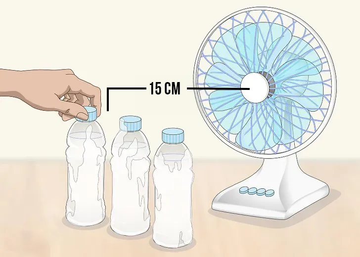 Make Easy Homemade Air Conditioner from Fan and Water Bottles Step Version