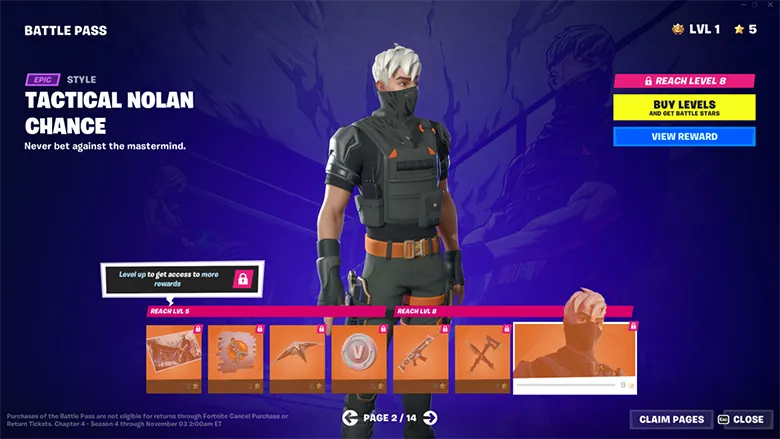 Fortnite Bölüm 4 Sezon 4 Savaş Bileti