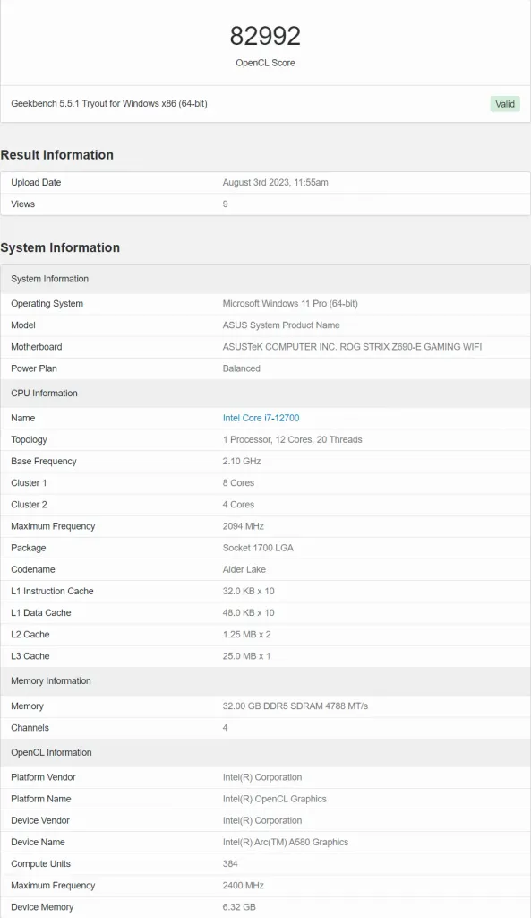 Intel Arc Graphics Card GPU Benchmarks Leak