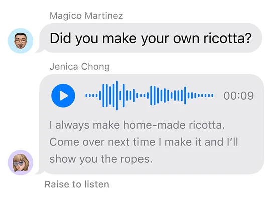 audio message transcriptions