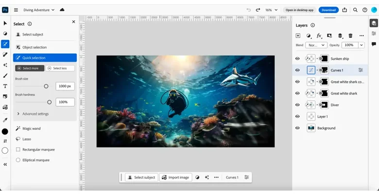 Adobe 'Web'de Photoshop'u Tüm Creative Cloud Abonelerinin Kullanımına Sunuyor