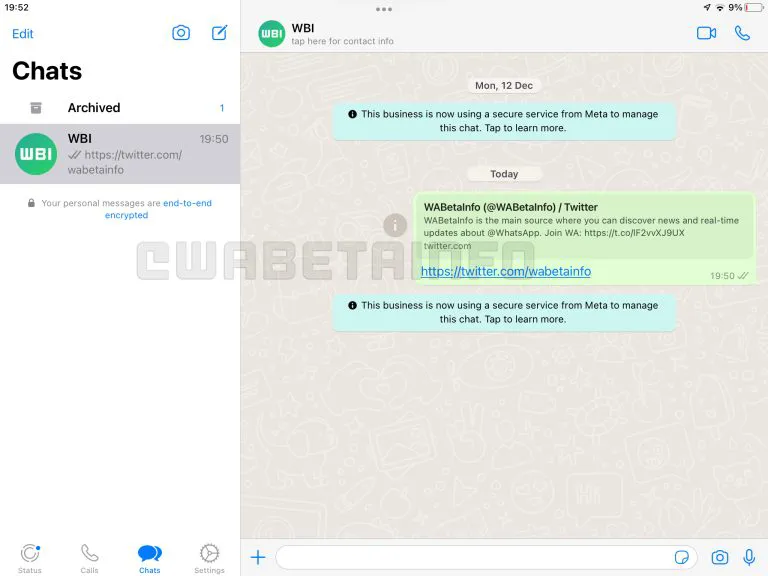 CHAT LIST VIEW IPAD IOS