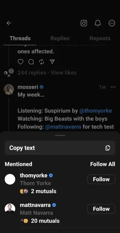Threads, Yeni Özelliklerini Duyurdu! Gönderileriniz de Instagram Kullanıcılarını Etiketleyebileceksiniz