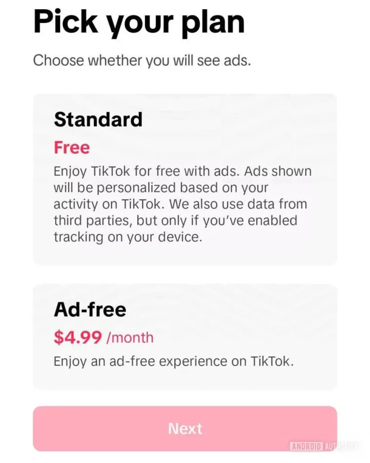 tiktok free subscription plan story