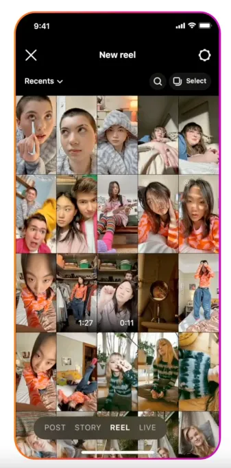 instagram camera roll zoom