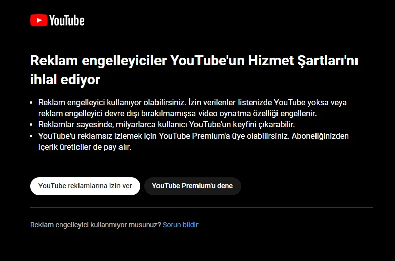 YouTube Reklam Engelleyicileri Engelleme Konusunda Ciddileşiyor