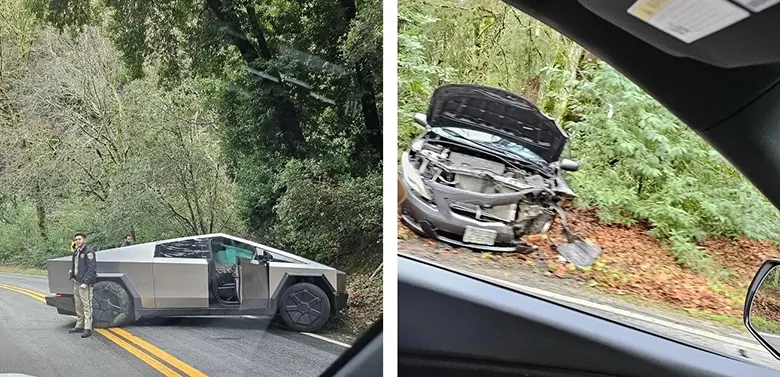 Tesla Cybertruck'ın İlk Kazası Toyota Corolla'yla Oldu