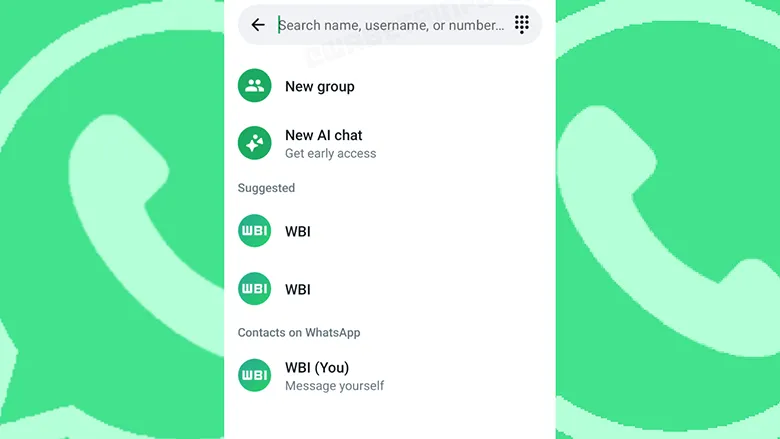 whatsapp kullanici adi test ediliyor