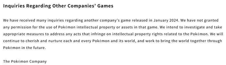 The Pokemon Company, Pokemon'a Benzetilen Palworld Oyununa Dava Açabilir