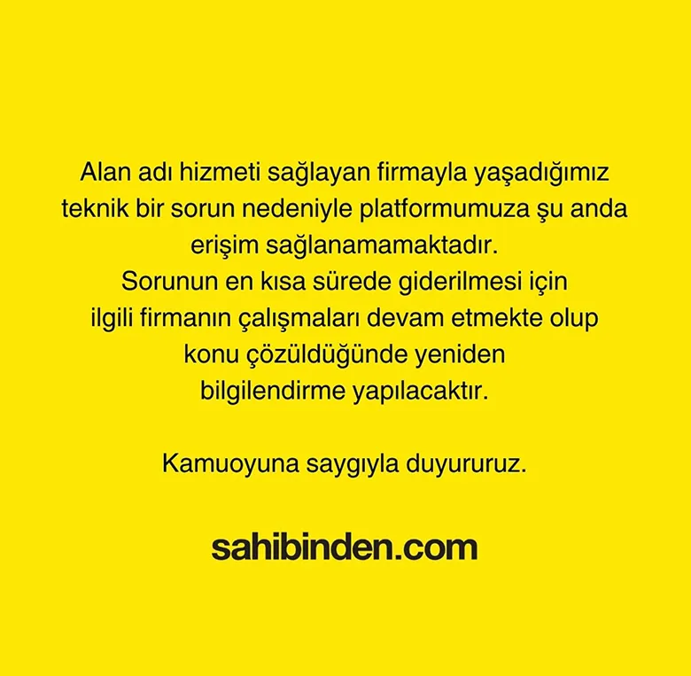 Sahibinden.com'a Erişilemiyor! Resmi Açıklama Geldi