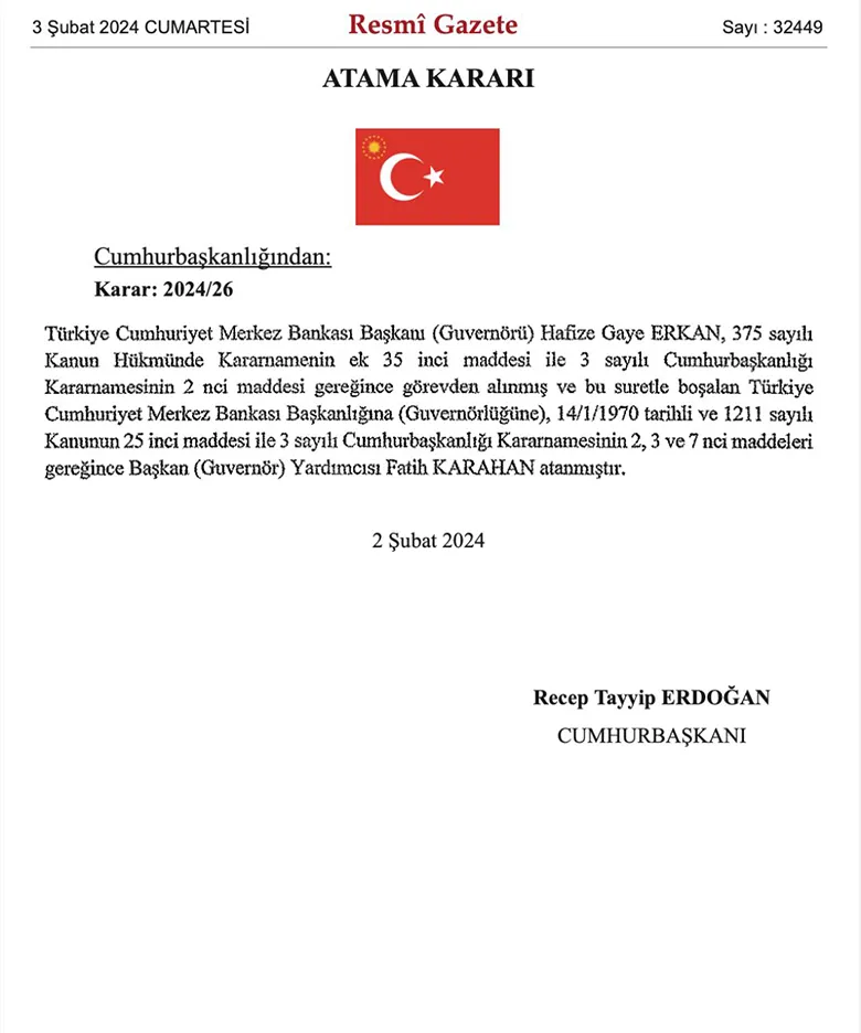 Türkiye Cumhuriyeti Merkez Bankası Başkanı Fatih Karahan Oldu! Fatih Karahan Kimdir?