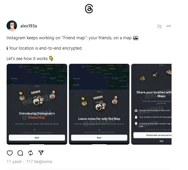 Instagram'a Arkadaşlarınızın Nerede Olduğunu Gösterecek Arkadaş Haritası Özelliği Geliyor