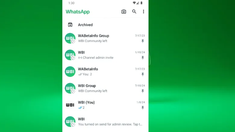 WhatsApp'ta Sabitleyeceğiniz Sohbet Sayısı 5'e Çıkacak