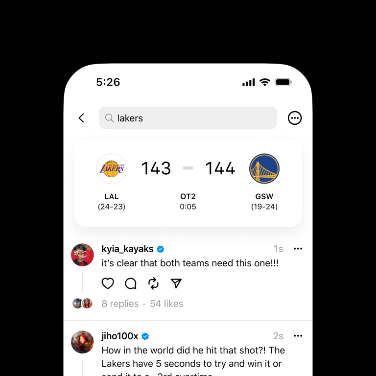 Threads, Canlı Maç Skorlarını Göstermeye Başladı