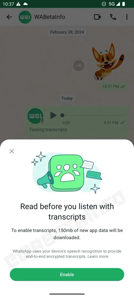 WhatsApp'a Sesli Mesajları Altyazı Olarak Gösterecek Özellik Geliyor