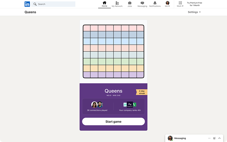 Game start Queens Desktop