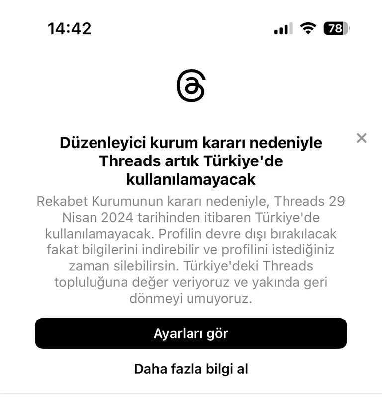 Threads, Türkiye'de Erişime Kapatıldı