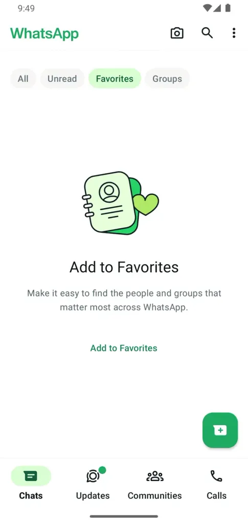 WhatsApp'a Favoriler Sekmesi Geliyor