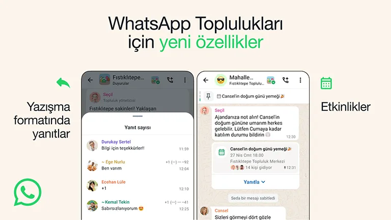 whatsapp topluluklar ozelligi