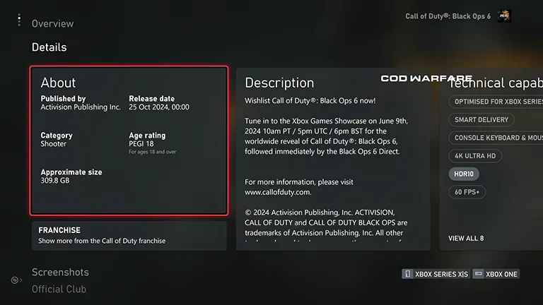 Cod black ops depolama