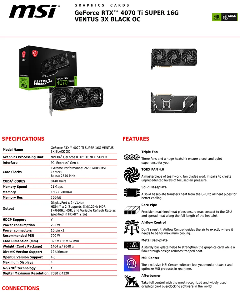 MSI’nin Yeni Canavarı: GeForce RTX 4070 Ti SUPER Ventus 3X Black