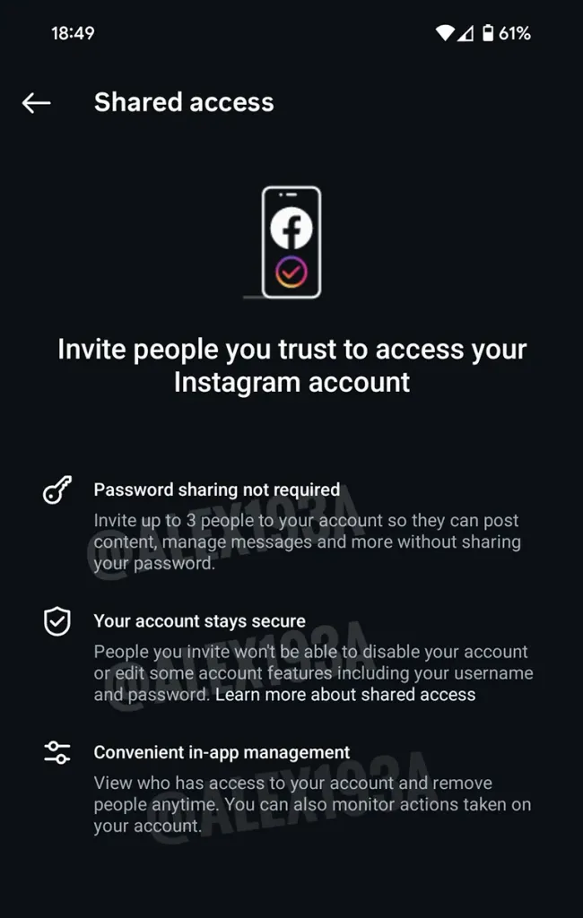 instagram hesap paylasimi
