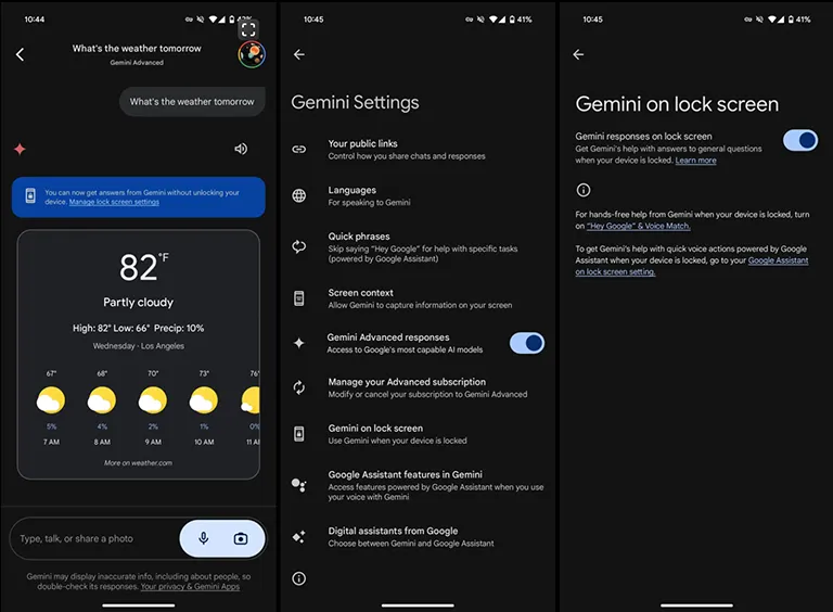 Google'ın Yapay Zekası Gemini, Ekran Kilitliyken Bile Kullanılabilecek