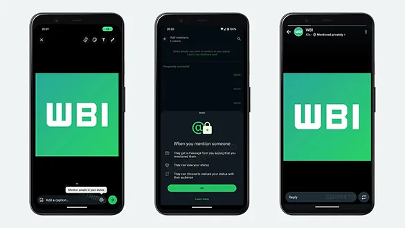 WhatsApp Durumlarına "Kişi Etiketleme" Özelliği Geliyor