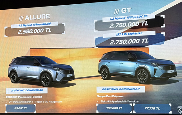 Yeni Peugeot 5008 serisinin fiyatları