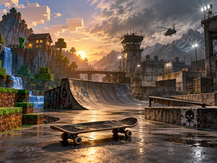 Minecraft ve Skate 2, Modern Warfare 2 içinde buluştu