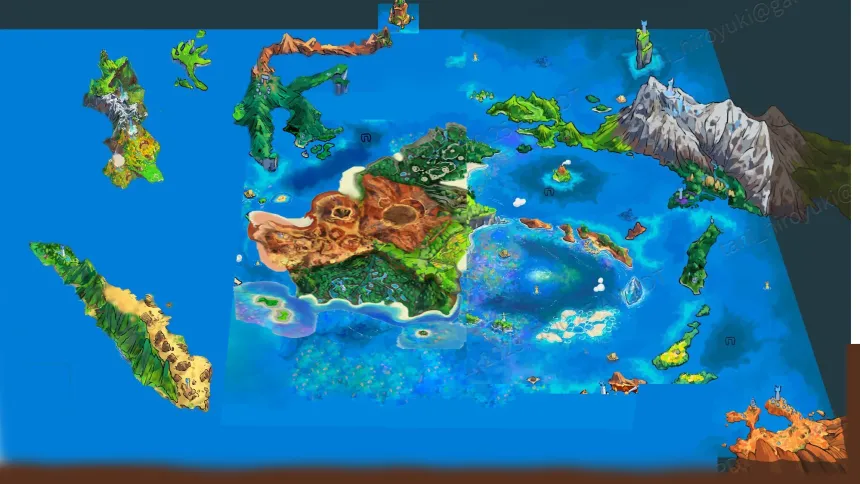 Pokemon Winds and Waves sızıntısı Gen 10 haritasını ve Çimen Salonu'nu gösterdi