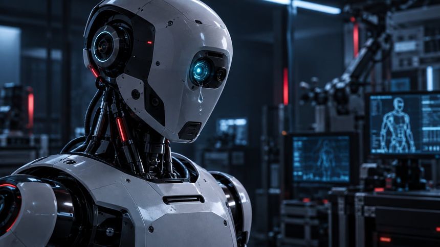 Yansyn-X2 insansı robot komut üzerine gözyaşı döküyor
