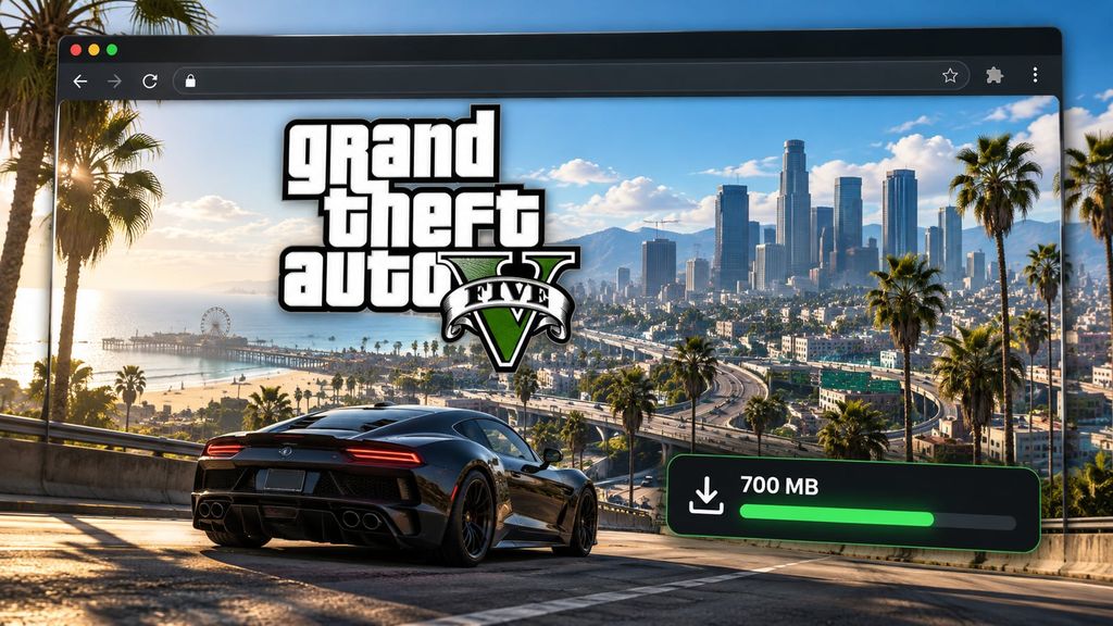GTA V tarayıcıda çalıştırıldı: Başlangıç indirmesi 700 MB