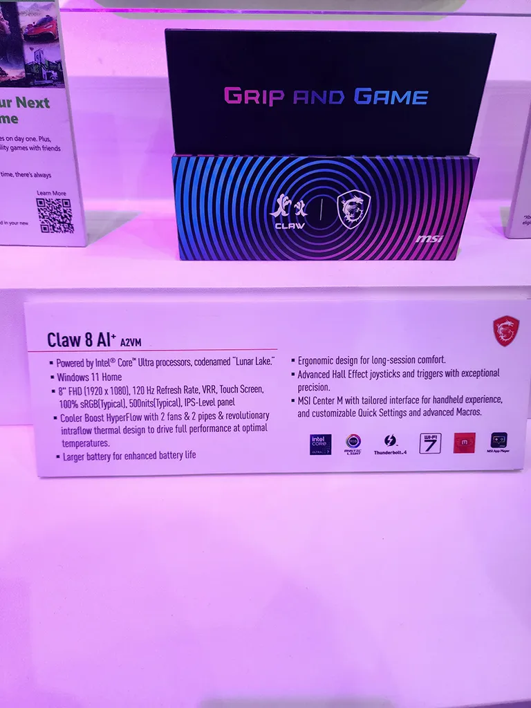 MSI Claw 8 AI+: Intel Lunar Lake ile Güçlendirilmiş Yeni Nesil Oyun Deneyimi MSI Claw 8 AI+: Intel Lunar Lake ile Güçlendirilmiş Yeni Nesil Oyun Deneyimi