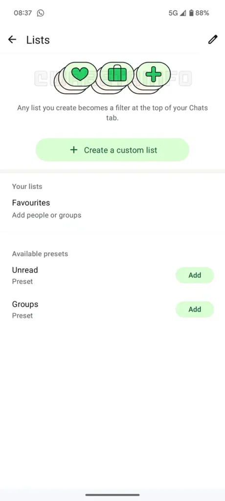 WhatsApp, Sohbet Sayfasına Yeni "Listeler" Özelliği Ekliyor WhatsApp, Sohbet Sayfasına Yeni "Listeler" Özelliği Ekliyor